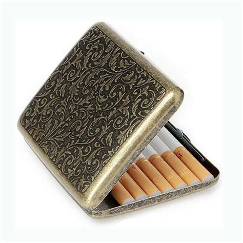 box with metal cigarette|metal cigarette box antique.